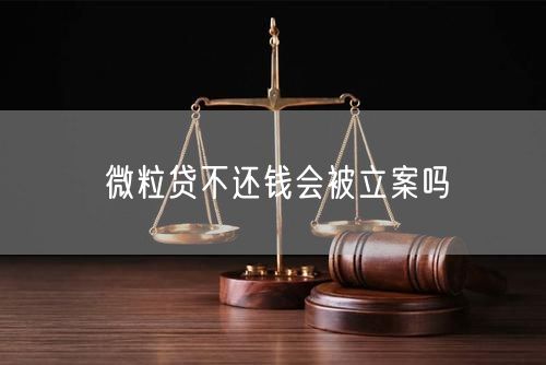 微粒贷不还钱会被立案吗