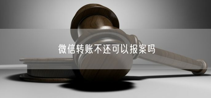 微信转账不还可以报案吗