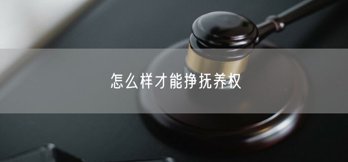 怎么样才能挣抚养权