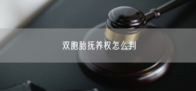 双胞胎抚养权怎么判