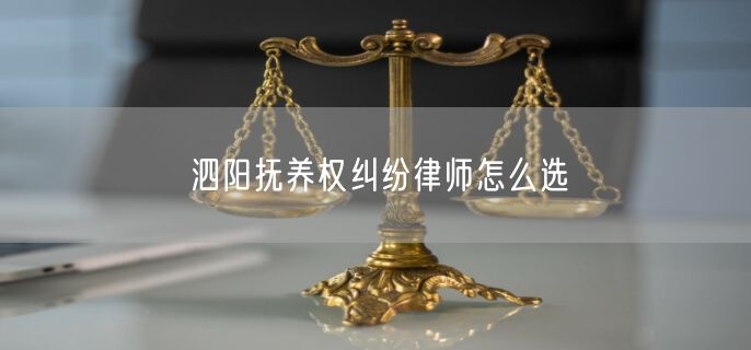 泗阳抚养权纠纷律师怎么选