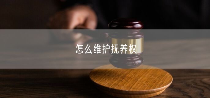 怎么维护抚养权