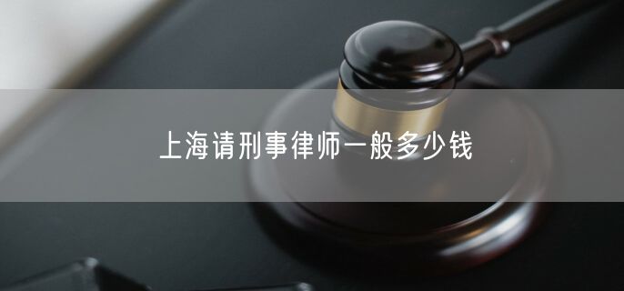 上海请刑事律师一般多少钱