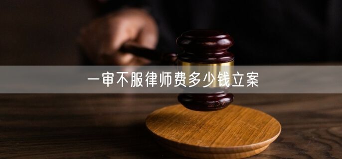 一审不服律师费多少钱立案