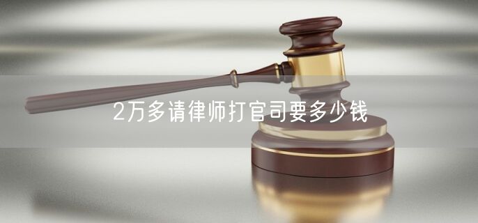 2万多请律师打官司要多少钱