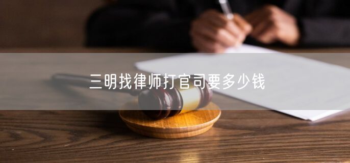 三明找律师打官司要多少钱