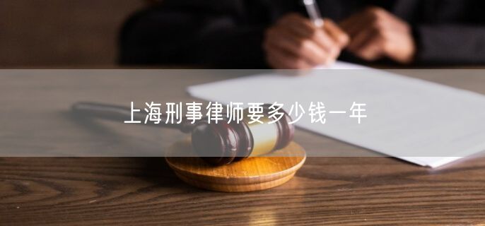 上海刑事律师要多少钱一年