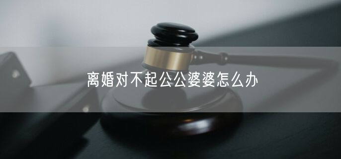 离婚对不起公公婆婆怎么办