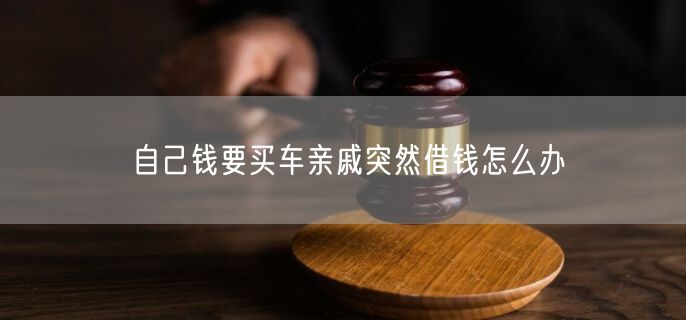 自己钱要买车亲戚突然借钱怎么办