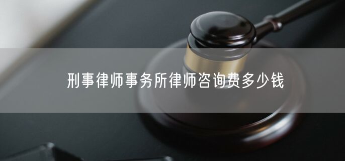 刑事律师事务所律师咨询费多少钱