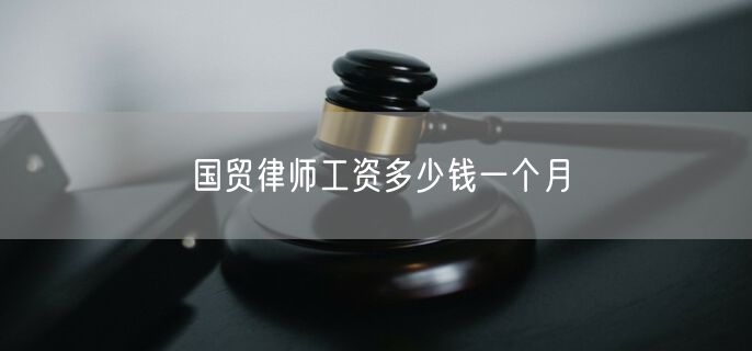 国贸律师工资多少钱一个月