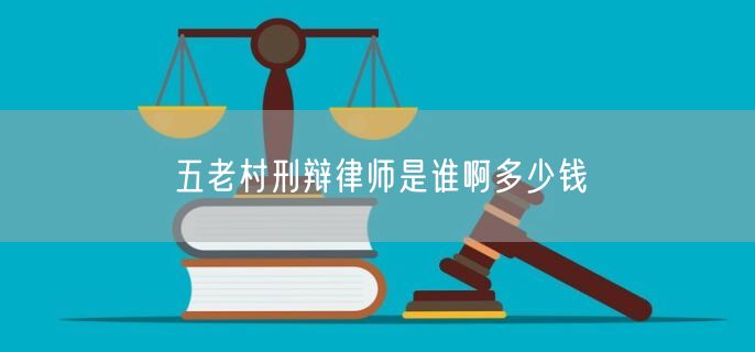 五老村刑辩律师是谁啊多少钱