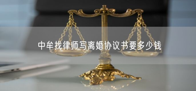 中牟找律师写离婚协议书要多少钱