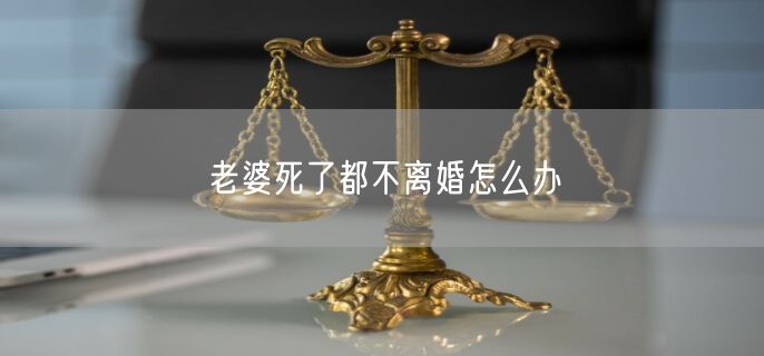 老婆死了都不离婚怎么办