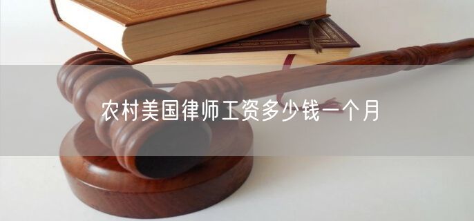 农村美国律师工资多少钱一个月